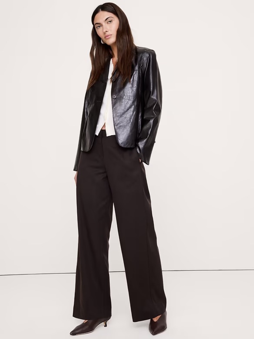 NWT! Banana Republic BEST SELLER Ganache Brown The Everyday Wide Leg Pant 🖤